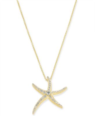 EFFY&reg; Diamond Starfish Pendant Necklace (1/2 ct. t.w.) in 14k Gold