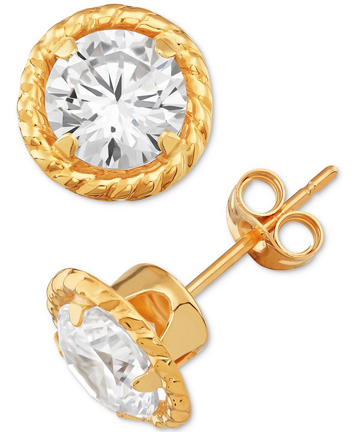 Macy's - Cubic Zirconia Circle Stud Earrings in 10k Gold