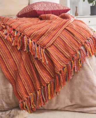 Colorful Woven Home Throw, 60" x 50"