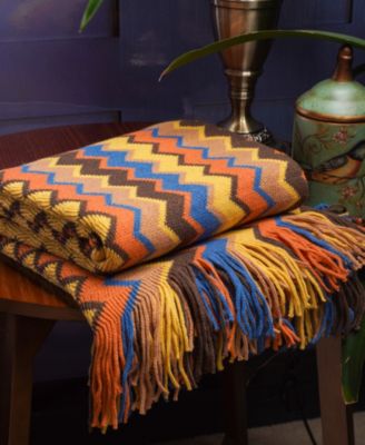 Multi-Color Chevron Pattern Throw, 60" x 50"