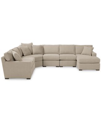 Radley Fabric 6-Piece Chaise Sectional with Wedge