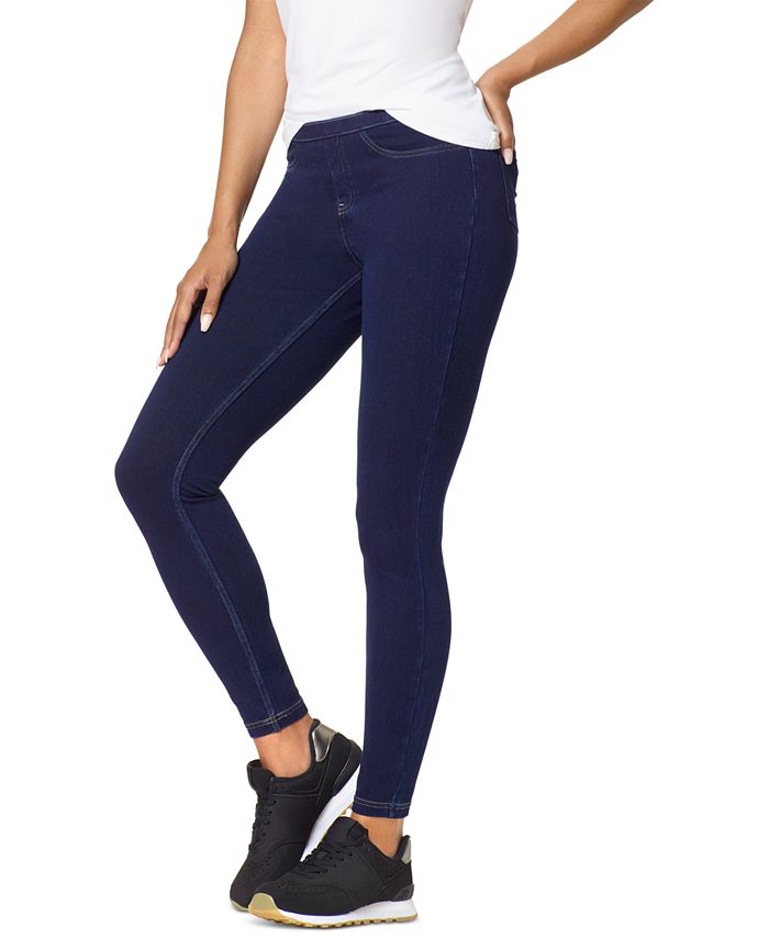 brand new HUE Women's Denim-look Blue Floral High Rise Leggings - Size Small  4-6
