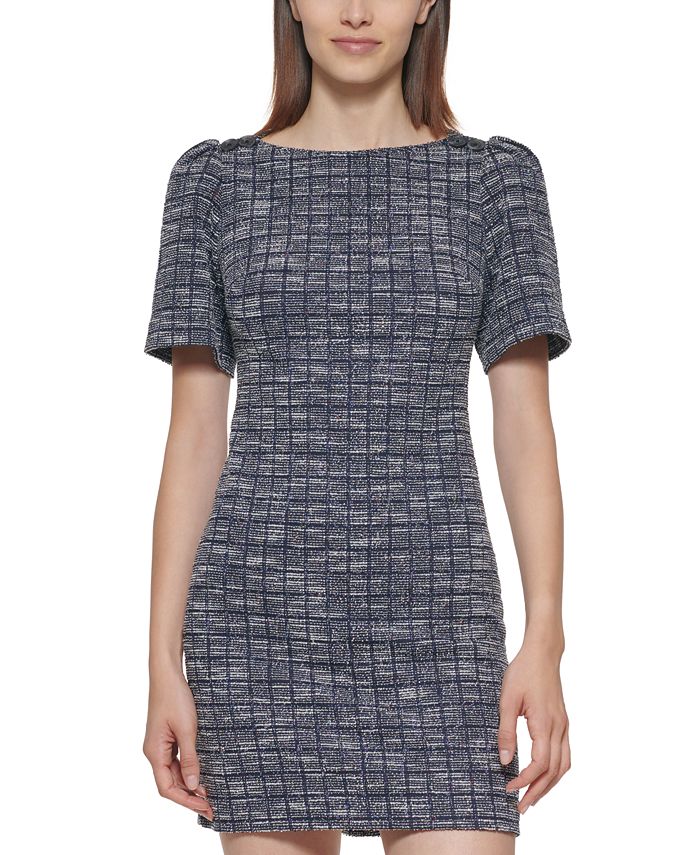 CC V-Shift Dress Multicolor Tweed