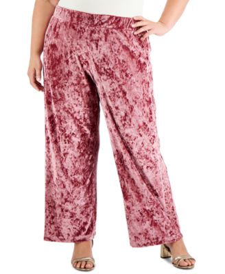 JM Collection Plus Size Velvet Lounge Pants, Created for Macy's