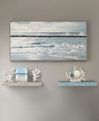 2 Pack 16 Inch Rectangle Wall Mounted Floating Shelves - for Home Decor to Display Trophies, Books, Frames, and more