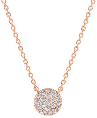 rose gold circle necklace with diamonds