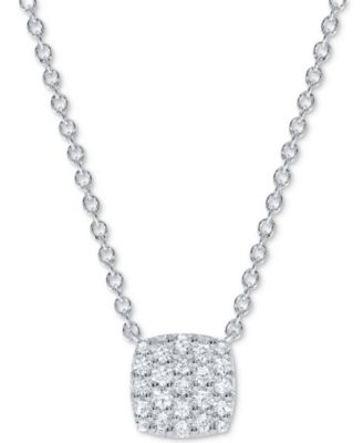 Macy's - Diamond Pav&eacute; Cushion Pendant Necklace (1/5 ct. t.w.)
