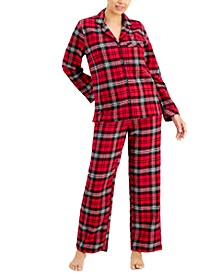 Petite Cotton Flannel Pajama Set, Created for Macy's