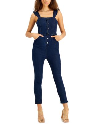 juniors denim jumpsuit