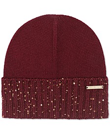 Sequin Ribbed-Cuff Hat