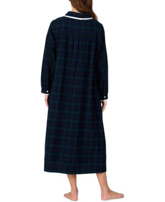 Cotton Lace-Trim Flannel Nightgown
