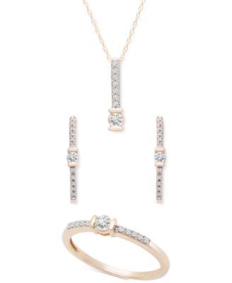Certified Diamond Linear Motif Jewelry Collection In 14k Gold Created For Macys