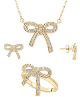 Shop Wrapped Diamond Bow Jewelry Collection In 14k Gold Created For Macys In Yellow Gold