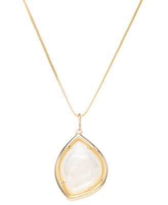 Macy's - Mother-of-Pearl 18" Pendant Necklace, Designed in 18k Gold-Plated Sterling Silver (Also in Onyx)