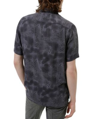 HUGO Herren Ebor Relaxed-Fit Hemd Aus Baumwolle – Mit Paper-Touch-Finish & Logo-Print, Kentkragen, Gr. 75 Cm Rückenlänge