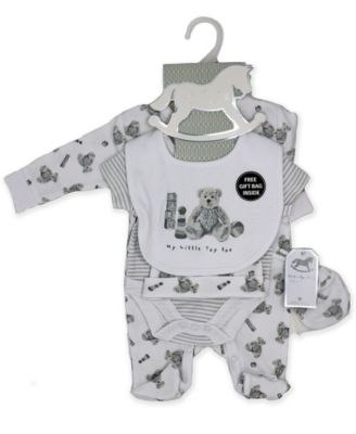Rock-A-Bye Baby Boutique Baby Boys and Girls 5 Piece Toy Box Layette Gift Set