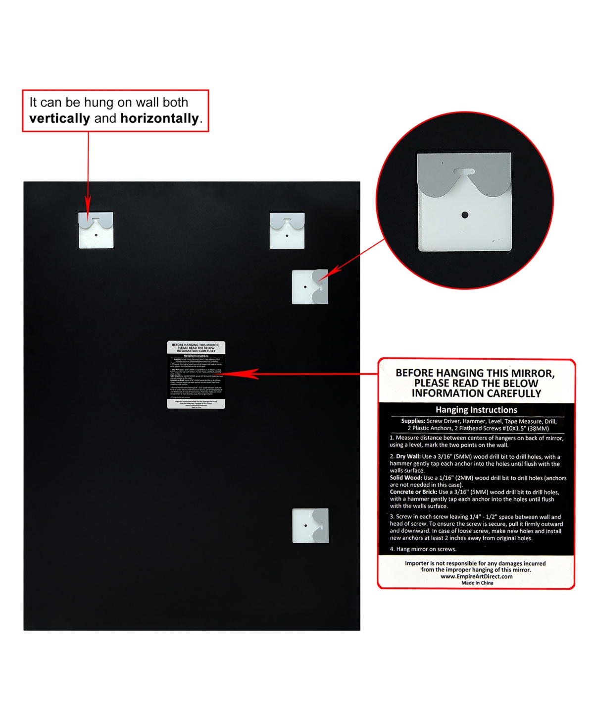Empire Art Direct Frameless Beveled Prism Mirror Panels -