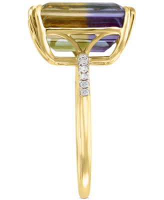 EFFY&reg; Ametrine (9-5/8 ct. t.w.) & Diamond (1/20 ct. t.w.) Ring in 14k Gold