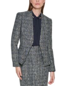 Tweed Open Front Cropped Blazer