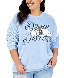 Plus Size Peanuts Snoopy Graphic Plush Sweatshirt