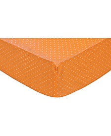 Orange Dot Fitted Crib Sheet