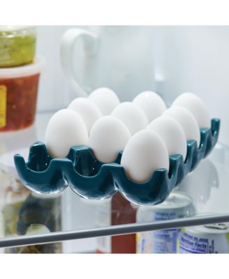 Solid Glaze Ceramics Egg Tray, 12-Cup