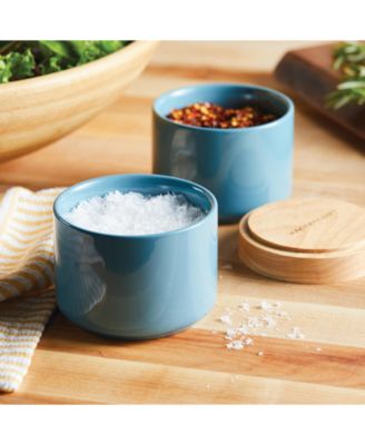 Ceramic Stacking Spice Box Set with Lid, 2-Piece