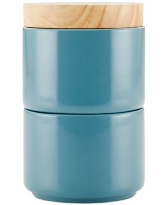 Ceramic Stacking Spice Box Set with Lid, 2-Piece
