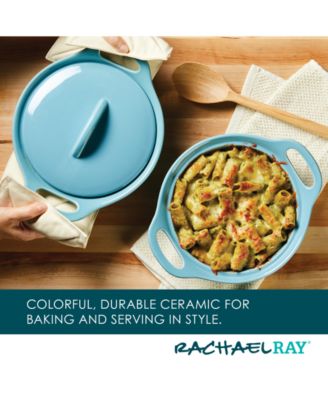 Ceramic Casserole Bakers with Shared Lid Set, 3-Piece
