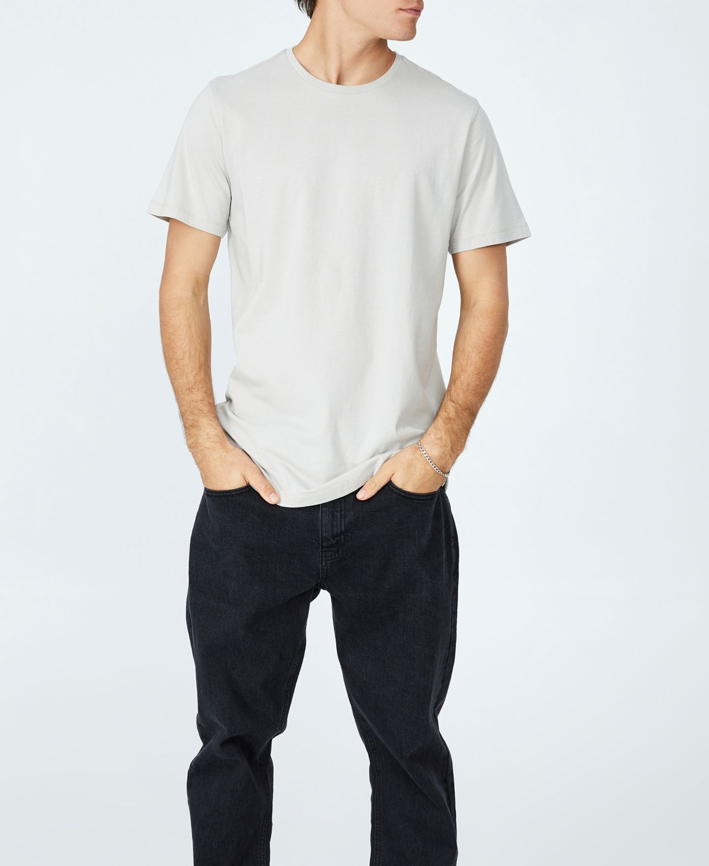 Мужская футболка Cotton On Organic Longline, цвет: Дымчатый — фото 2