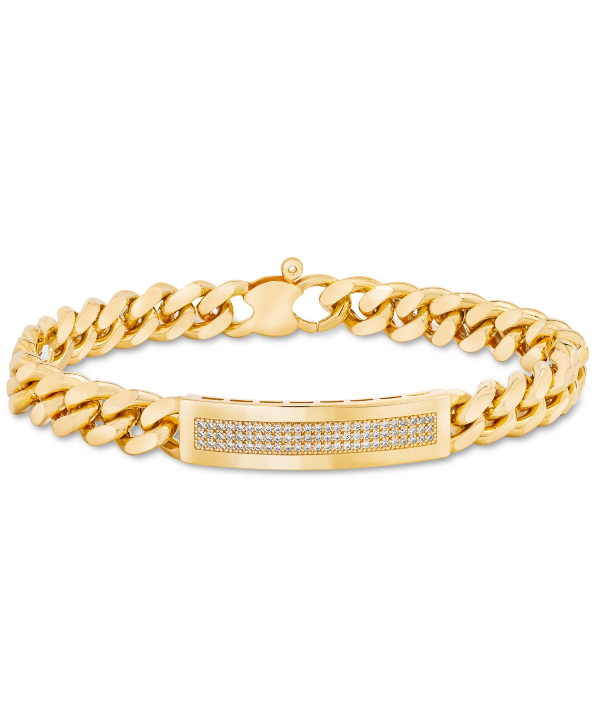 Men's Diamond (1/2 ct. t.w.) Id Bracelet in Sterling Silver (Also in 14k - Gold Over Silver