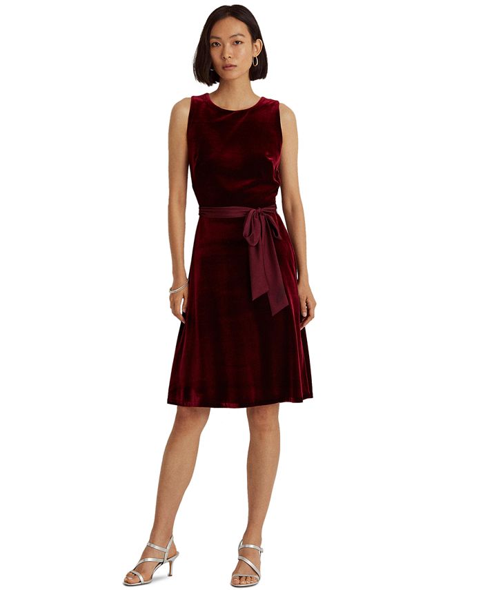 Lauren Ralph Lauren Velvet Sleeveless Dress & Reviews - Dresses - Women -  Macy's