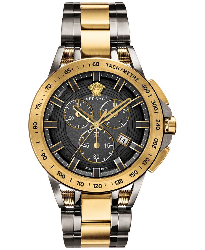 Versace Men's Swiss Chronograph Sport Tech Two-Tone Stainless