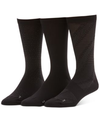 Perry Ellis Portfolio - Men's Portfolio Performance Microfiber Tech Stitch Crew Socks, 3-Pack