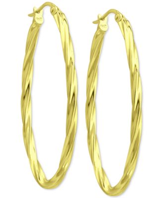 Twisted Oval Medium Hoop Earrings, 40mm, Created for Macy's