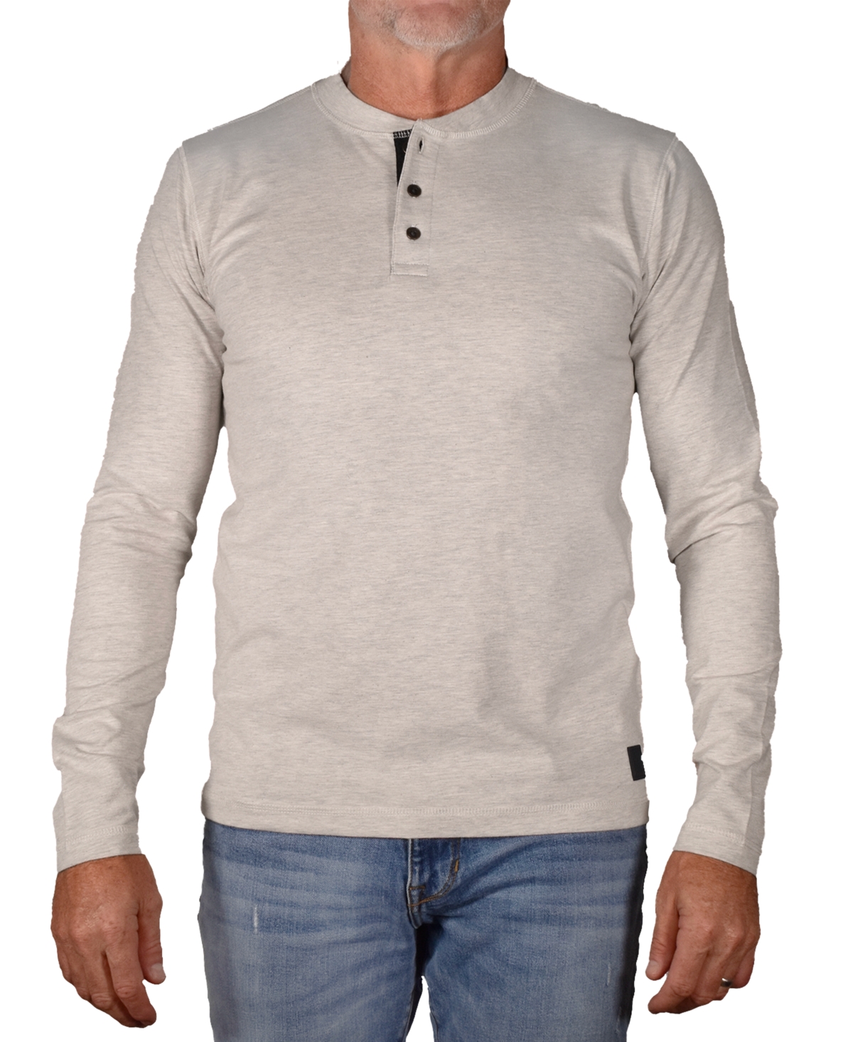 Men's Modern Fit Stretch Jersey Henley T-shirt - Oatmeal