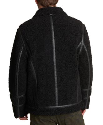 Karl Lagerfeld Paris Men's Sherpa Aviator Jacket Macy's