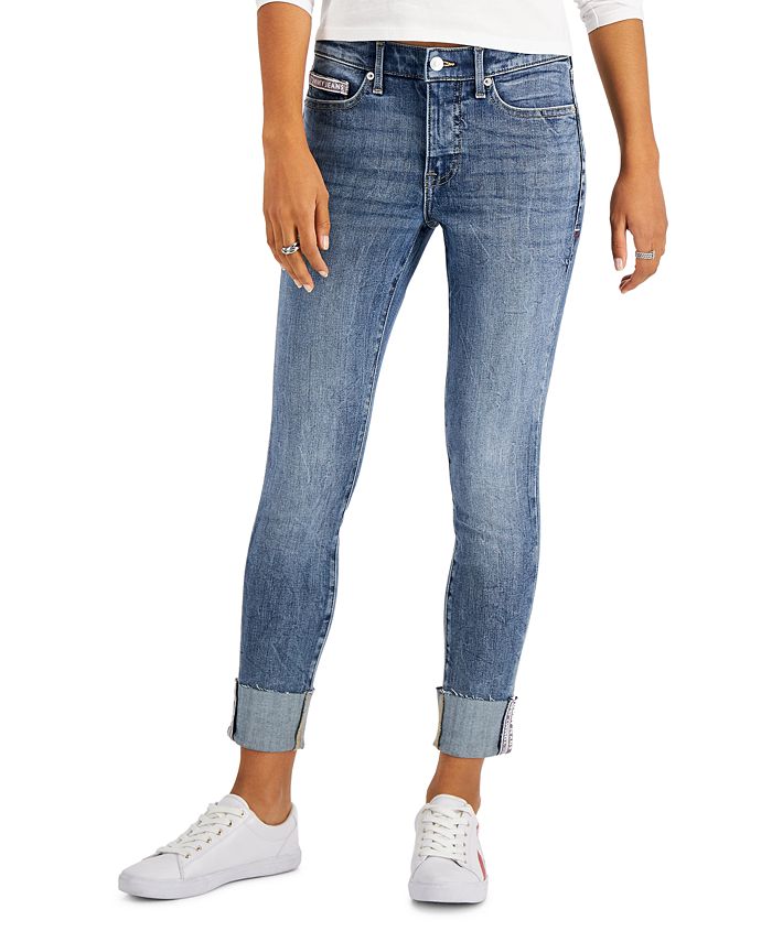 Tommy Jeans Cuffed Skinny Jeans - Macy's