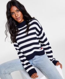 Striped Mock-Neck Sweater