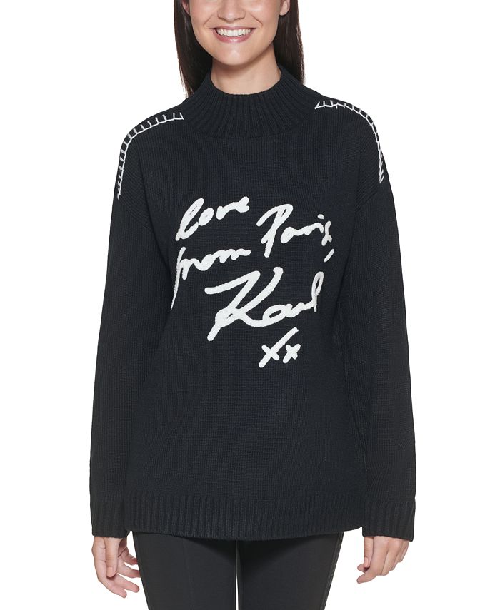 Karl Lagerfeld Paris Love From Paris High-Neck Sweater & Reviews ...