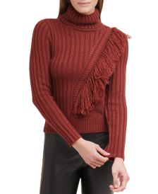 Fringed Turtleneck Sweater