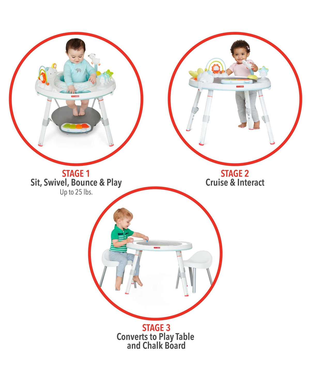 Skip Hop Silver Lining Cloud Baby's View 3-stage Activity Center In Silver Lining Cloud