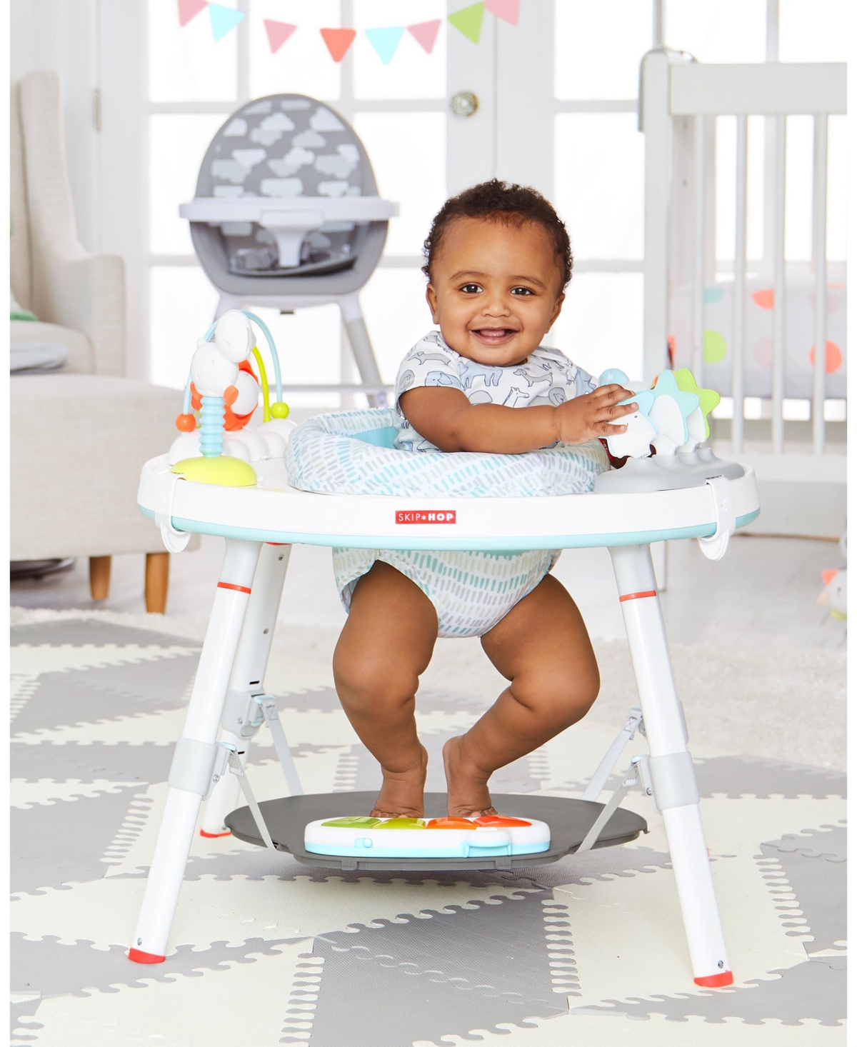 Skip Hop Silver Lining Cloud Baby's View 3-stage Activity Center In Silver Lining Cloud