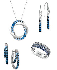 Blueberry Layer Cake Blueberry Sapphire & Vanilla Sapphire Jewelry Collection in 14k White Gold
