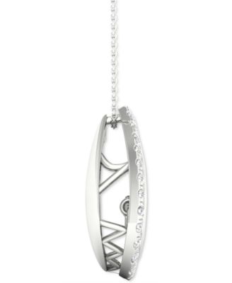 Diamond Teardrop Halo 18" Pendant Necklace (3/4 ct. t.w.) in 10k White Gold