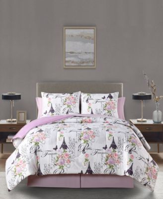 Keeco - Paris in Bloom 8-Piece Queen Comforter Set