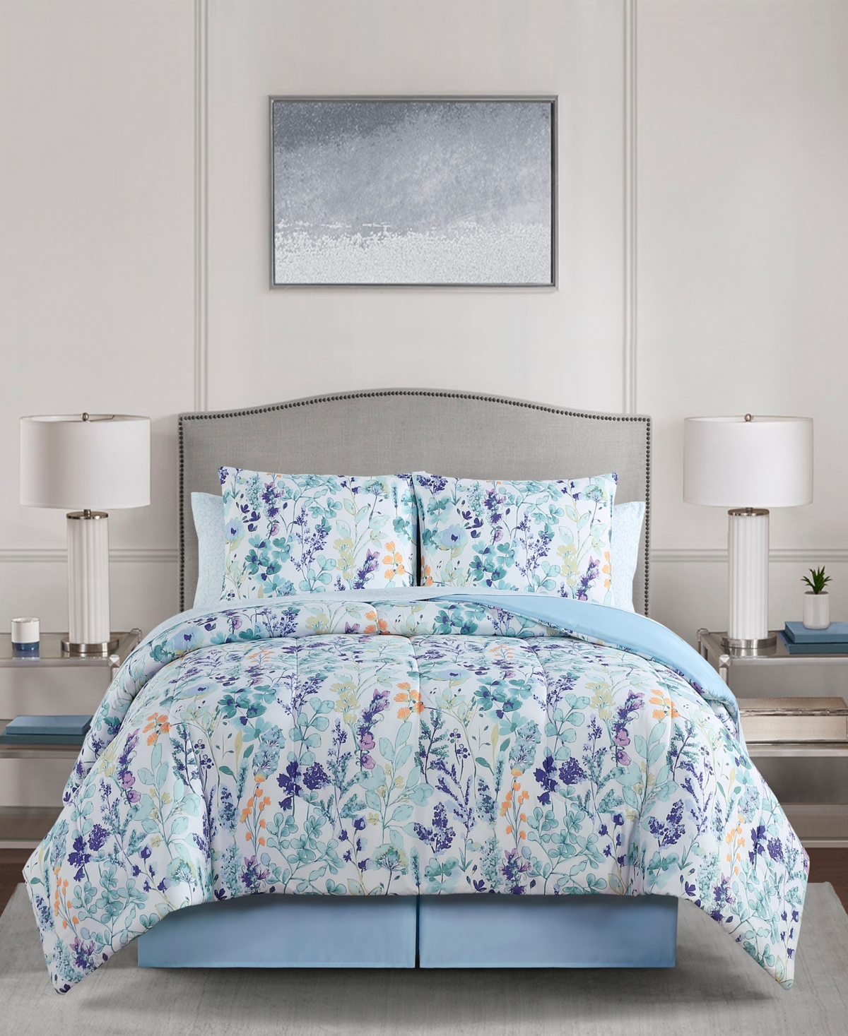 Keeco Maria 6-piece Twin Xl Comforter Set Bedding In Aqua