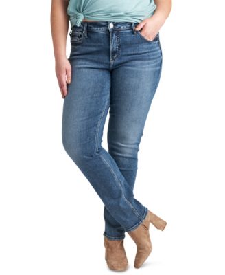 Silver Jeans Co. - Trendy Plus Size Elyse Straight-Leg Jeans