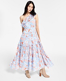 Cotton Ruffled One-Shoulder Maxi Dress, Created for Macy's