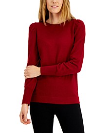 Puff-Shoulder Cashmere Blend Sweater